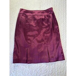 Nine West Purple Front Slit Side Zip Short Skirt size 6 petite